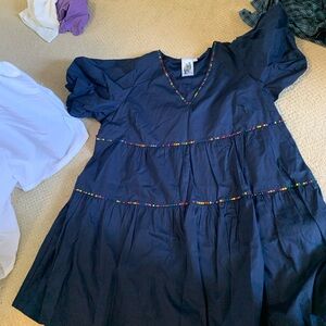 Navy Blue Fourth of July Dress with Colorful Accents